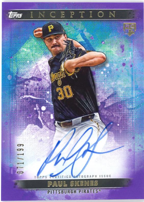 2024 Topps Inception Rookie And Emerging Star Autograph Paul Skenes [Purple] #BRES-PS card