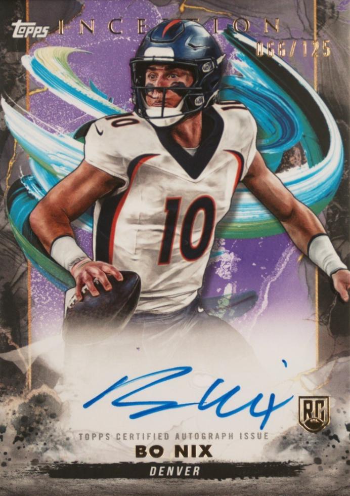 2024 Topps Inception Rookie Autograph Bo Nix [Purple] #RA-BN card