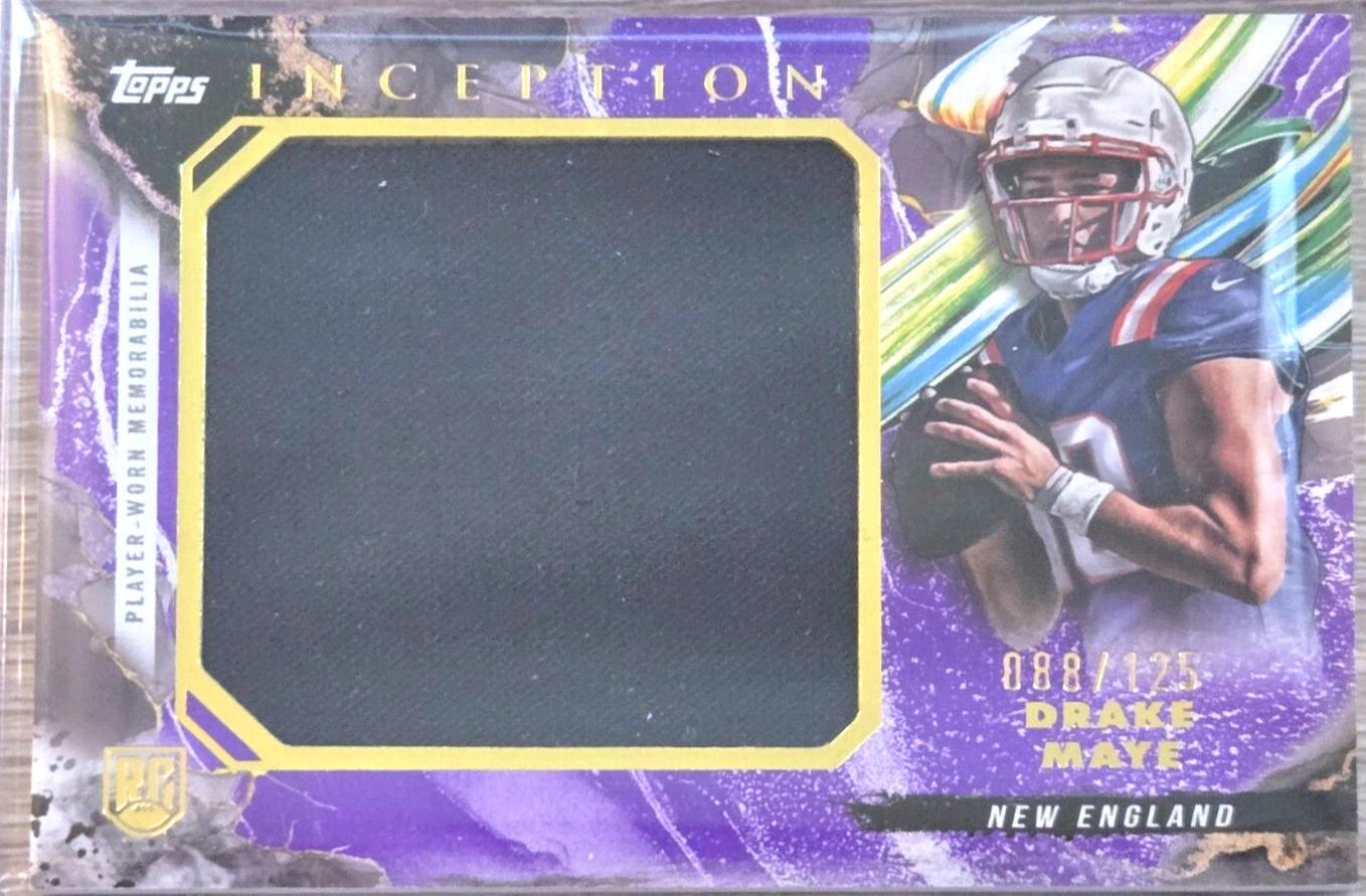 2024 Topps Inception Rookie Jumbo Relic Drake Maye [Purple] #RJR-DM card