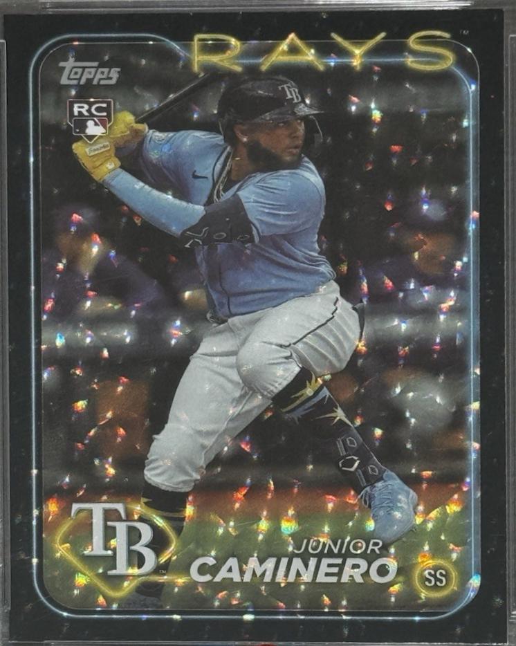 2024 Topps Junior Caminero [Black Crackle Foil] #628 card