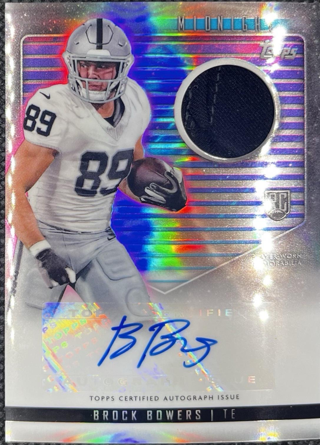 2024 Topps Midnight Rookie Jersey Autograph Brock Bowers #RJA-BB card