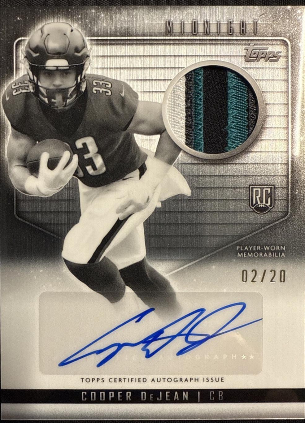2024 Topps Midnight Rookie Jersey Autograph Cooper DeJean #RJA-CDE card
