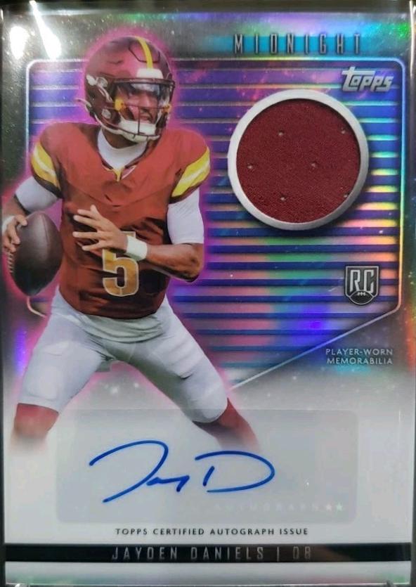2024 Topps Midnight Rookie Jersey Autograph Jayden Daniels #RJA-JD card