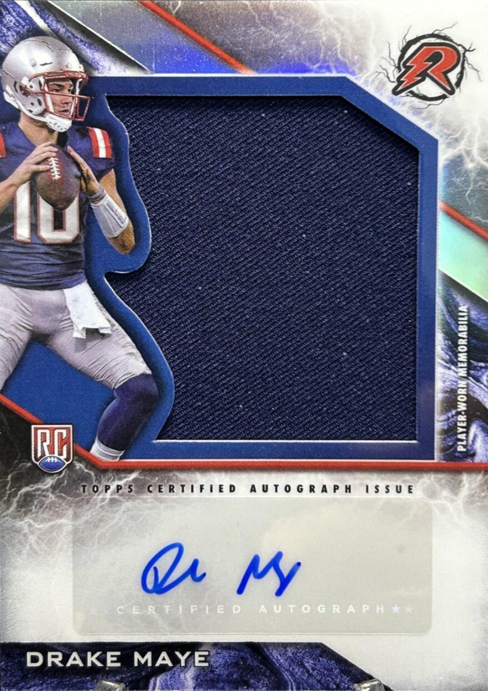2024 Topps Resurgence Rookie Patch Autograph Drake Maye #RPA-DM card