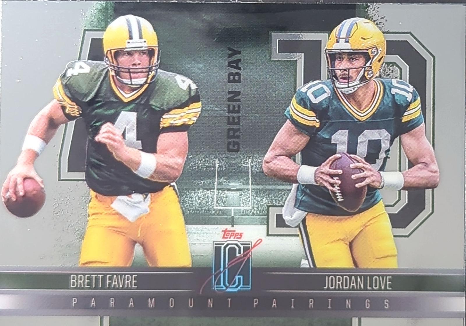 2024 Topps Signature Class Paramount Pairings Jordan Love / Brett Favre #PP-5 card