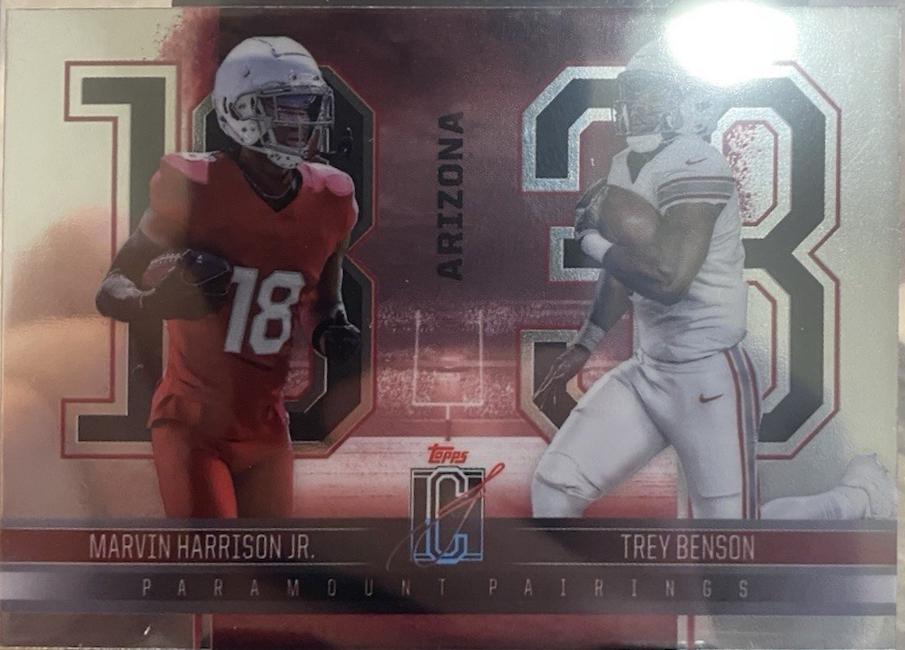2024 Topps Signature Class Paramount Pairings Trey Benson / Marvin Harrison Jr. #PP-18 card
