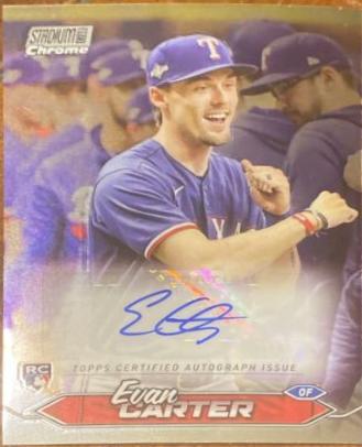 2024 Topps Stadium Club Chrome Autograph Evan Carter #SCCA-EC card