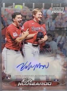 2024 Topps Stadium Club Chrome Autograph Kyle Manzardo #SCCA-MAN card