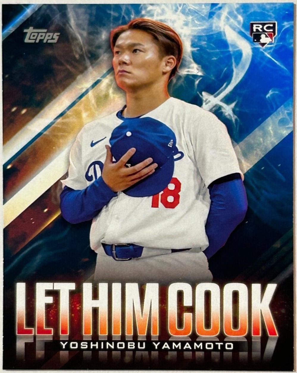 2024 Topps Update Let Him Cook Yoshinobu Yamamoto [Blue] #LHC-15 card