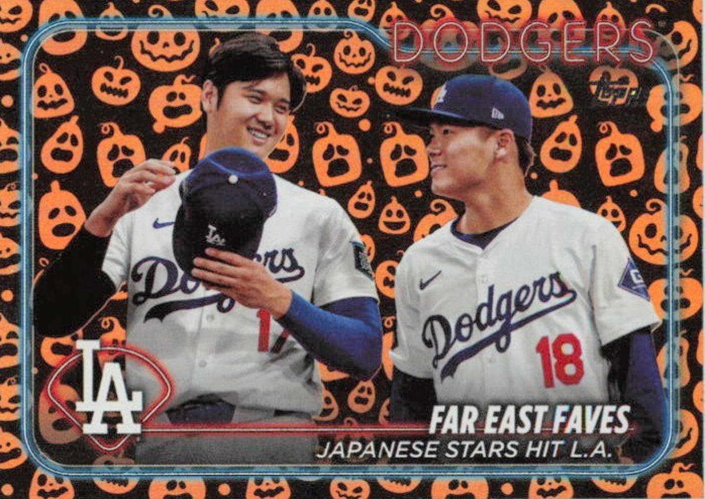 2024 Topps Update Shohei Ohtani & Yoshinobu Yamamoto [Jack O Lantern] #US13 card