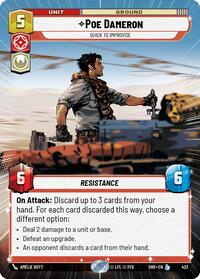2024 Unlimited: Shadows of the Galaxy Poe Dameron - Quick to Improvise [Hyperspace] #422 card