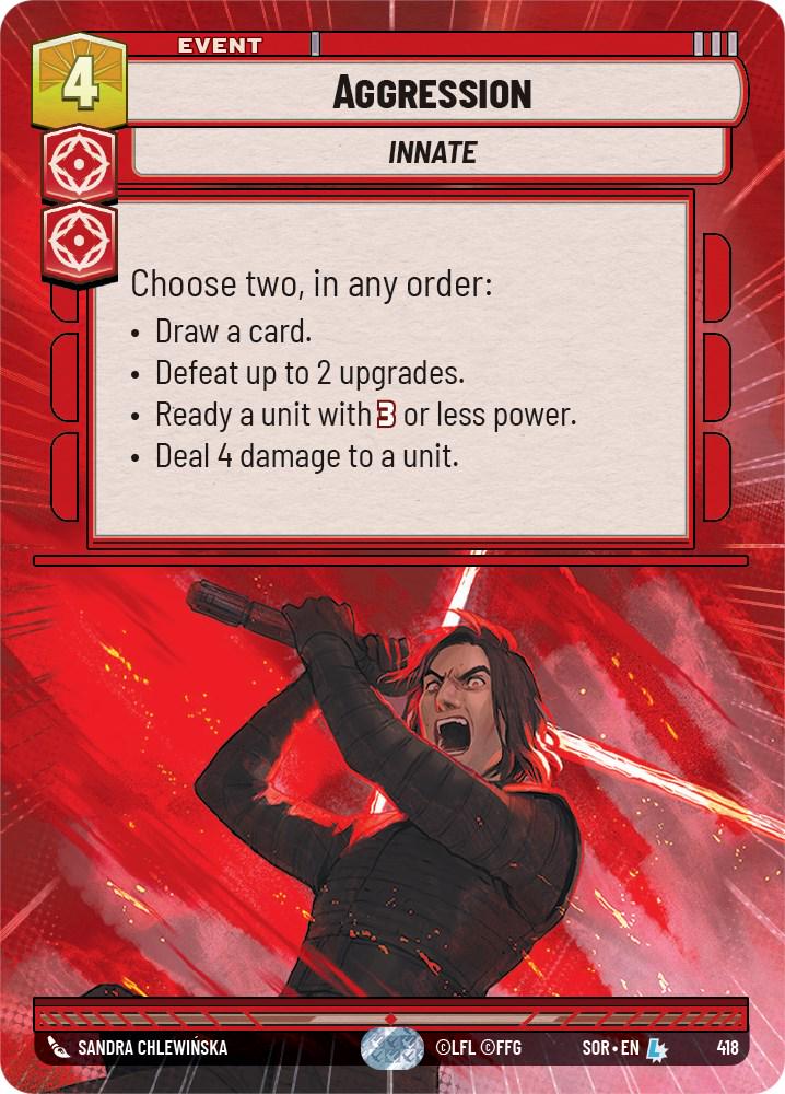 2024 Unlimited: Spark of Rebellion Aggression [Hyperspace] #418 card