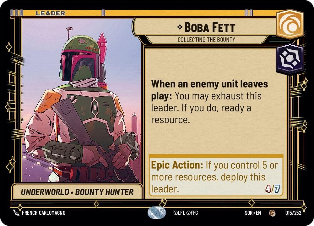 2024 Unlimited: Spark of Rebellion Boba Fett #15 card