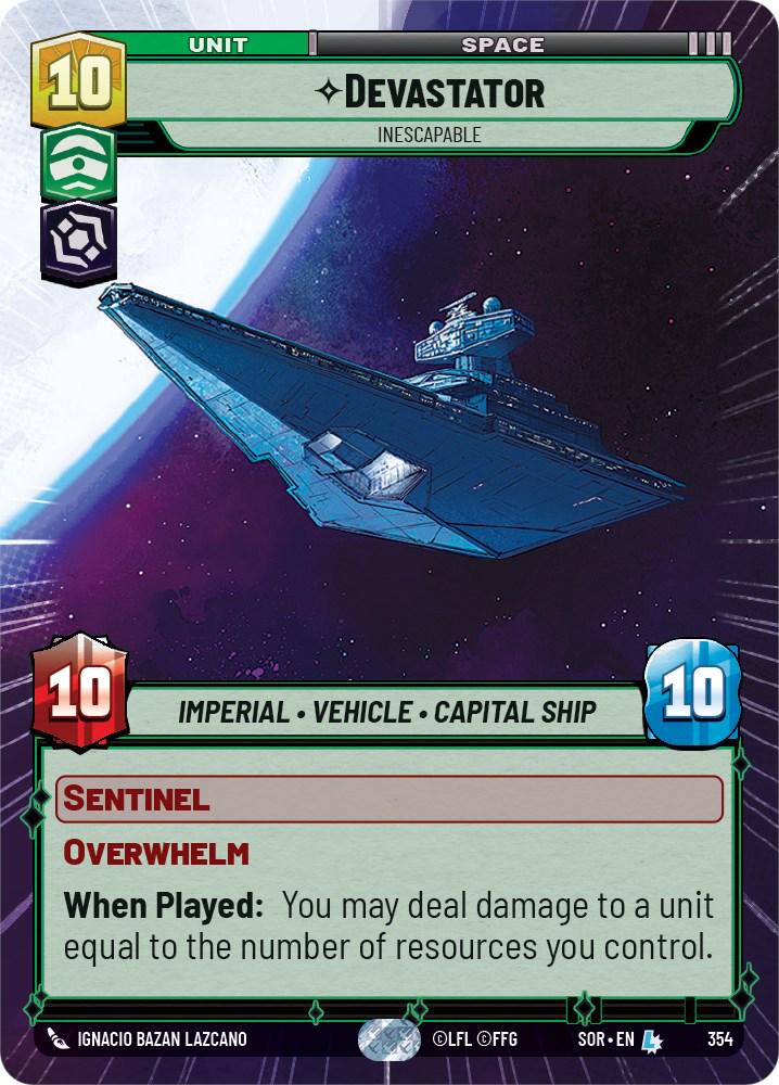 2024 Unlimited: Spark of Rebellion Devastator [Hyperspace] #354 card