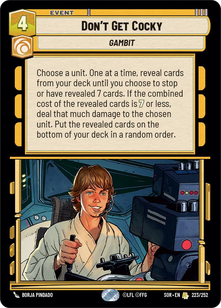 2024 Unlimited: Spark of Rebellion Don't Get Cocky #223 card
