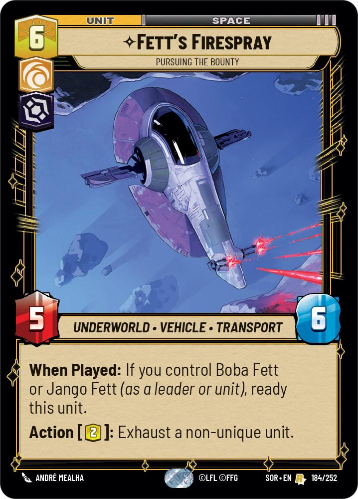 2024 Unlimited: Spark of Rebellion Fett's Firespray #184 card