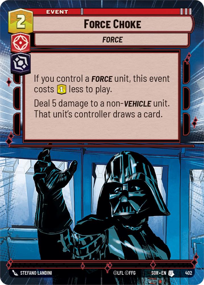 2024 Unlimited: Spark of Rebellion Force Choke [Foil Hyperspace] #402 card