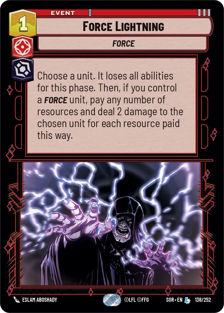 2024 Unlimited: Spark of Rebellion Force Lightning #138 card