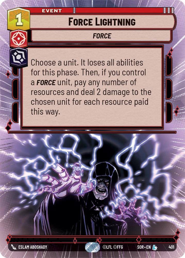 2024 Unlimited: Spark of Rebellion Force Lightning [Hyperspace] #401 card