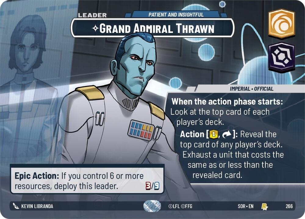 2024 Unlimited: Spark of Rebellion Grand Admiral Thrawn #266 card