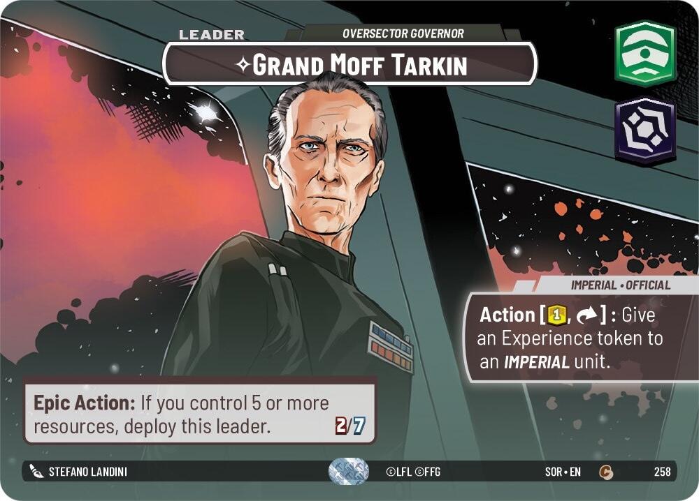 2024 Unlimited: Spark of Rebellion Grand Moff Tarkin #258 card