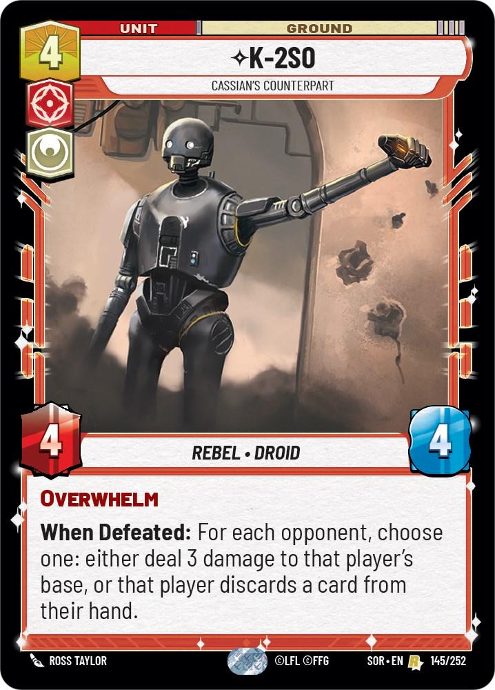 2024 Unlimited: Spark of Rebellion K-2SO #145 card
