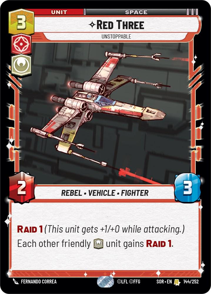 2024 Unlimited: Spark of Rebellion Red Three #144 card