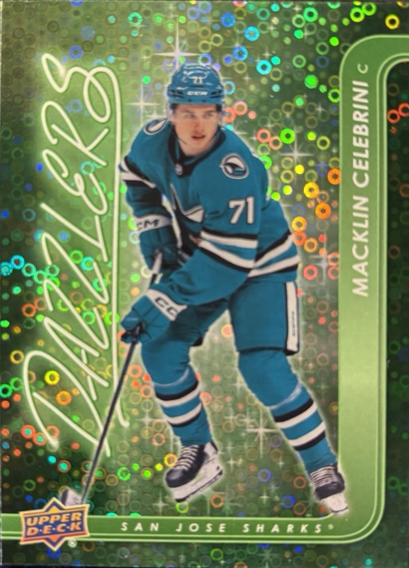 2024 Upper Deck Dazzlers Macklin Celebrini [Green] #DZ-128 card
