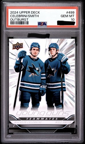 2024 Upper Deck Macklin Celebrini / Will Smith [Outburst Silver] #499 card