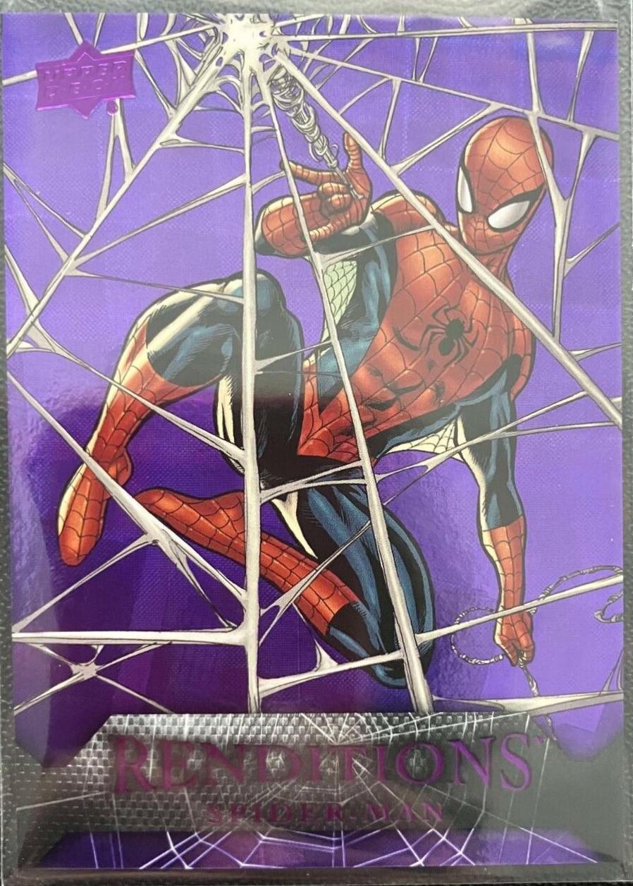 2024 Upper Deck Spider-Man Renditions Spider-Man [Purple Tie] #50 card