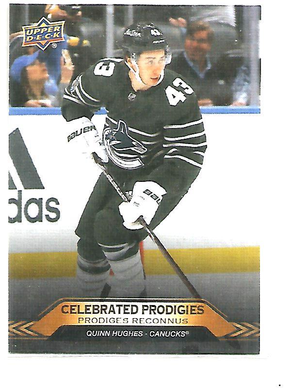 2024 Upper Deck Tim Horton's Retrospective Rookies Celebrated Prodigies Quinn Hughes #CP-8 card