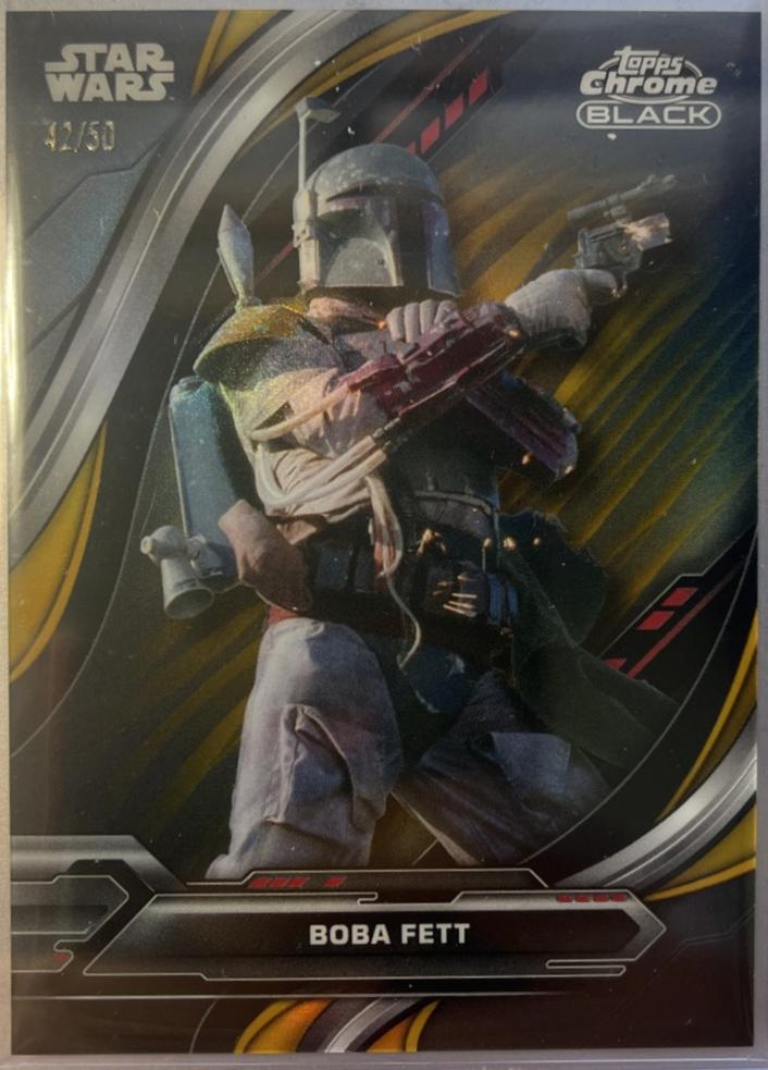 2025 2024 Topps Chrome Black Boba Fett [Gold Refractor] #85 card