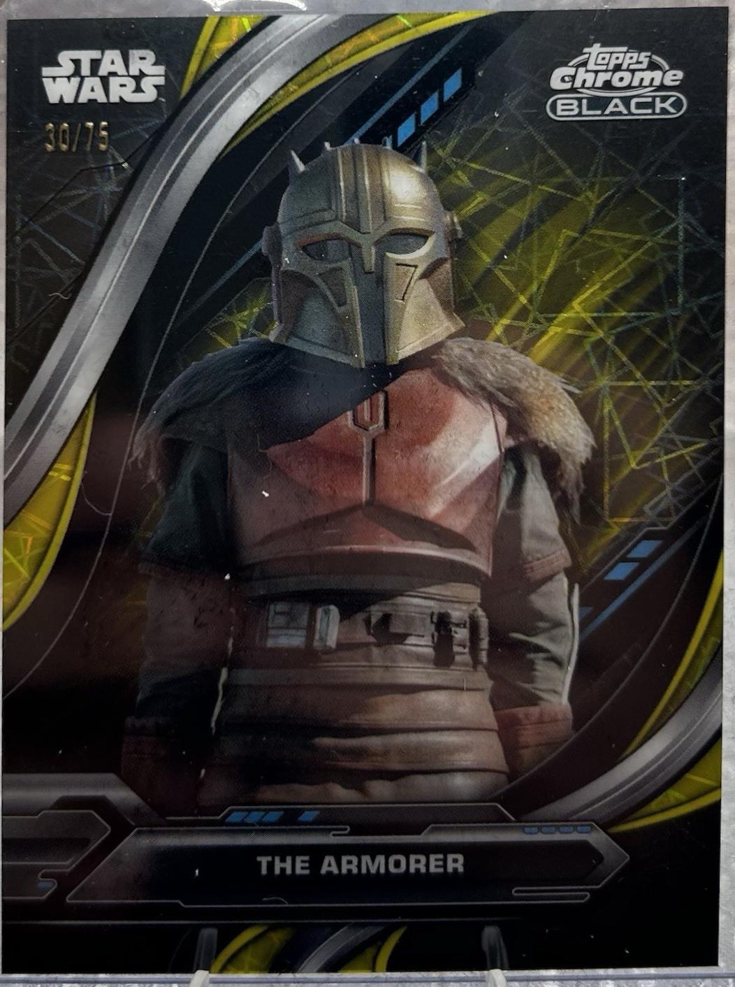 2025 2024 Topps Chrome Black The Armorer [Yellow Lazer Refractor] #23 card