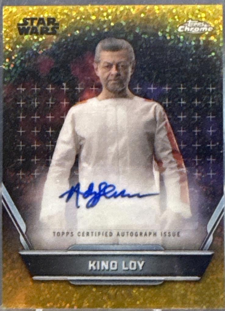 2025 2024 Topps Hyperspace Autograph Andy Serkis as Kino Loy [Gold Galactic Dust Refractor] #A-AS card