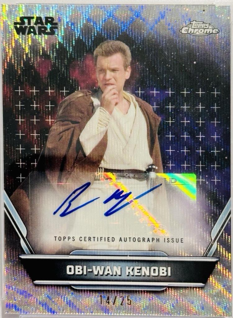 2025 2024 Topps Hyperspace Autograph Ewan McGregor as Obi-Wan Kenobi [Hyperlanes Refractor] #A-EM card