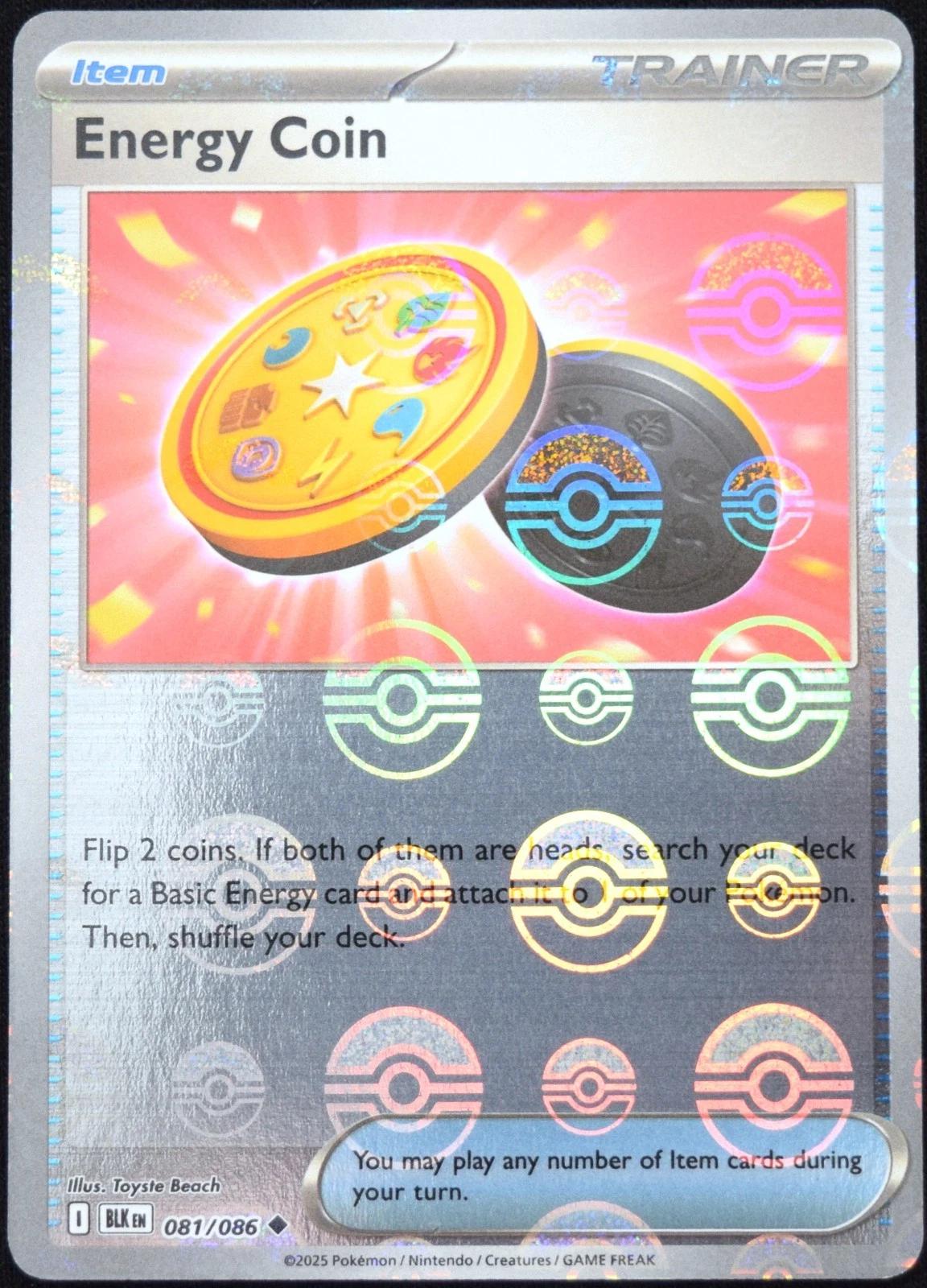 2025 Black Bolt Energy Coins [Poke Ball] #81 card