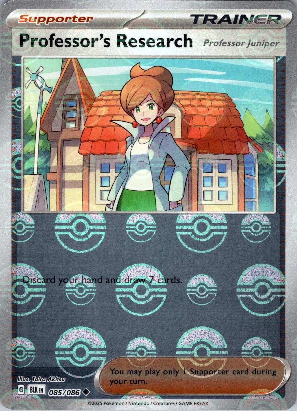 2025 Black Bolt Professor's Research: Professor Juniper [Poke Ball] #85 card