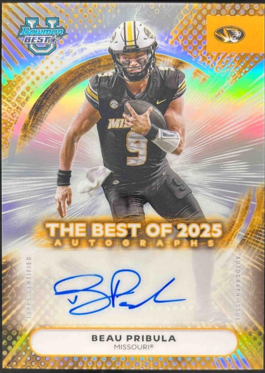 2025 Bowman Best University Autograph Beau Pribula #BOA-BP card