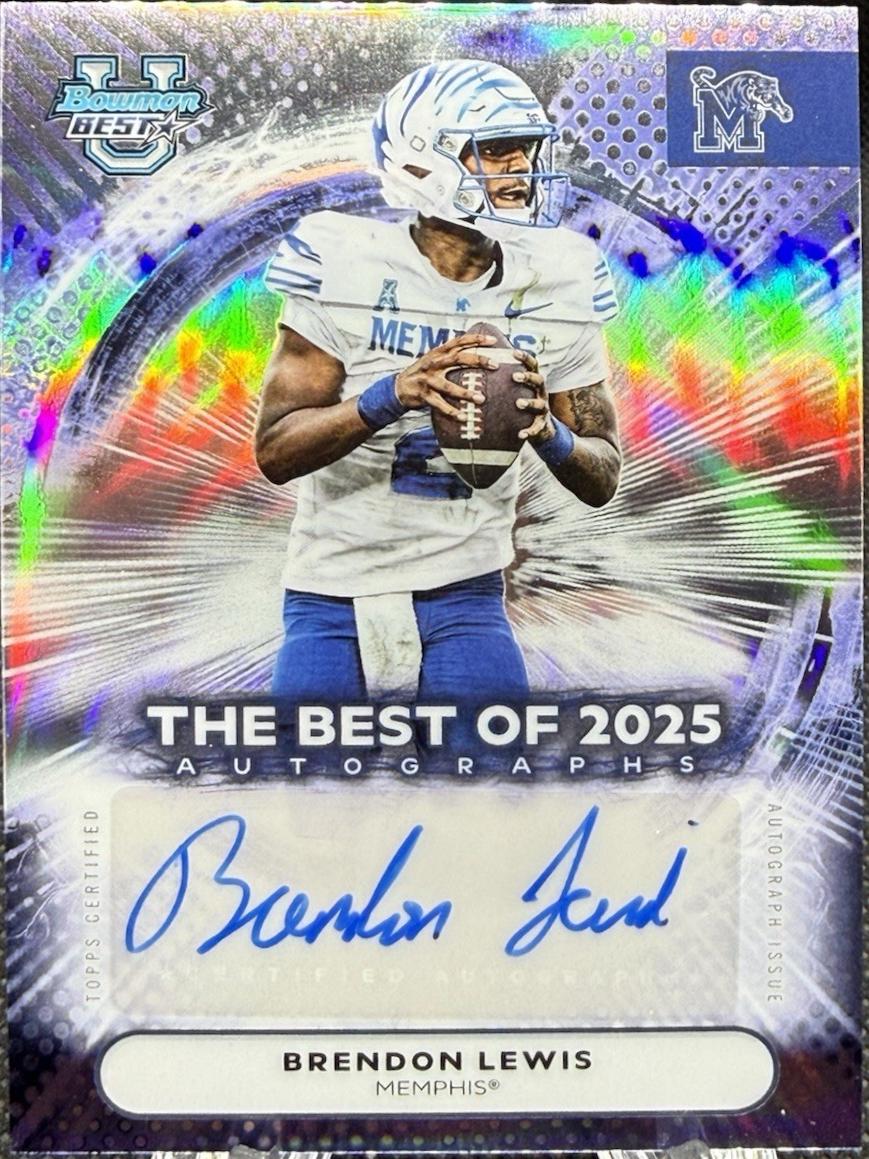 2025 Bowman Best University Autograph Brendon Lewis #BOA-BLE card