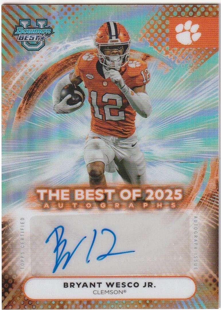 2025 Bowman Best University Autograph Bryant Wesco Jr. #BOA-BWJ card