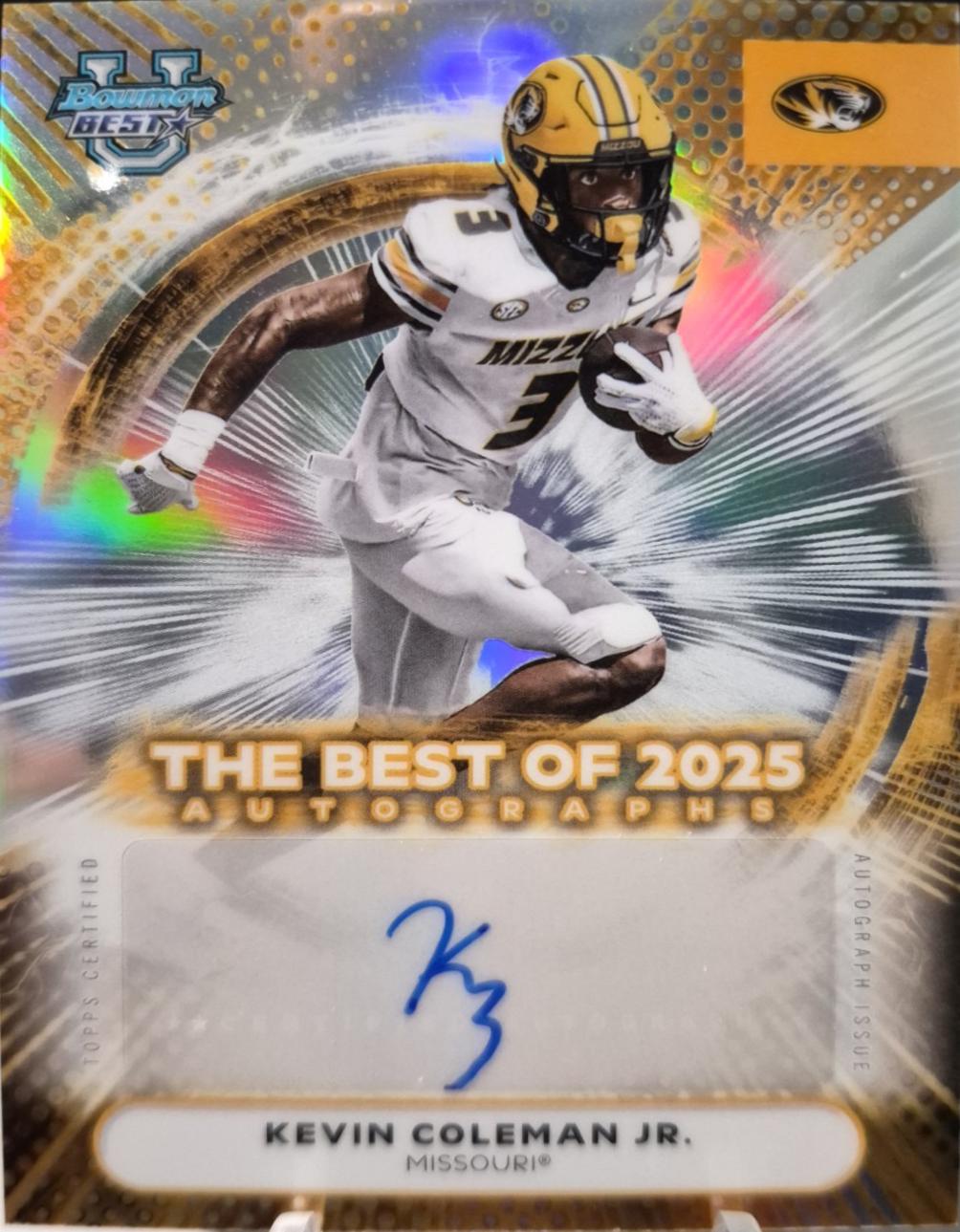 2025 Bowman Best University Autograph Kevin Coleman Jr. #BOA-KC card