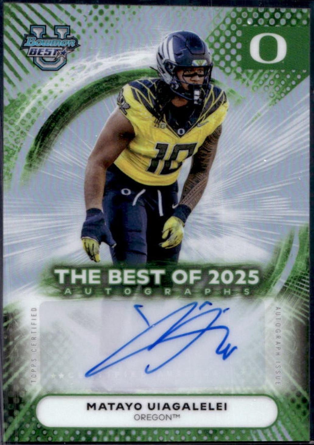 2025 Bowman Best University Autograph Matayo Uiagalelei #BOA-MU card