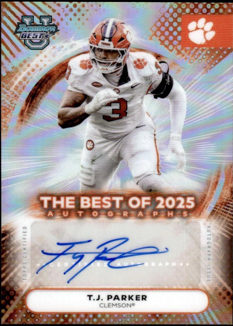 2025 Bowman Best University Autograph T.J. Parker #BOA-TJP card