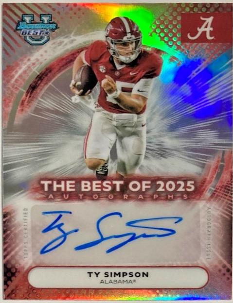 2025 Bowman Best University Autograph Ty Simpson #BOA-TYS card