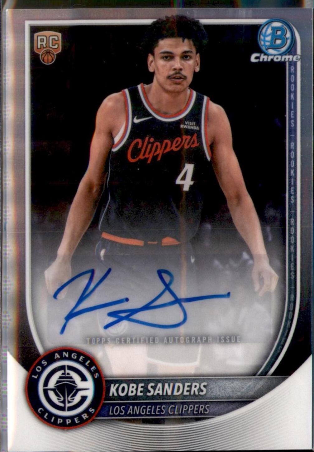 2025 Bowman Chrome Autograph Kobe Sanders #BCA-KS card