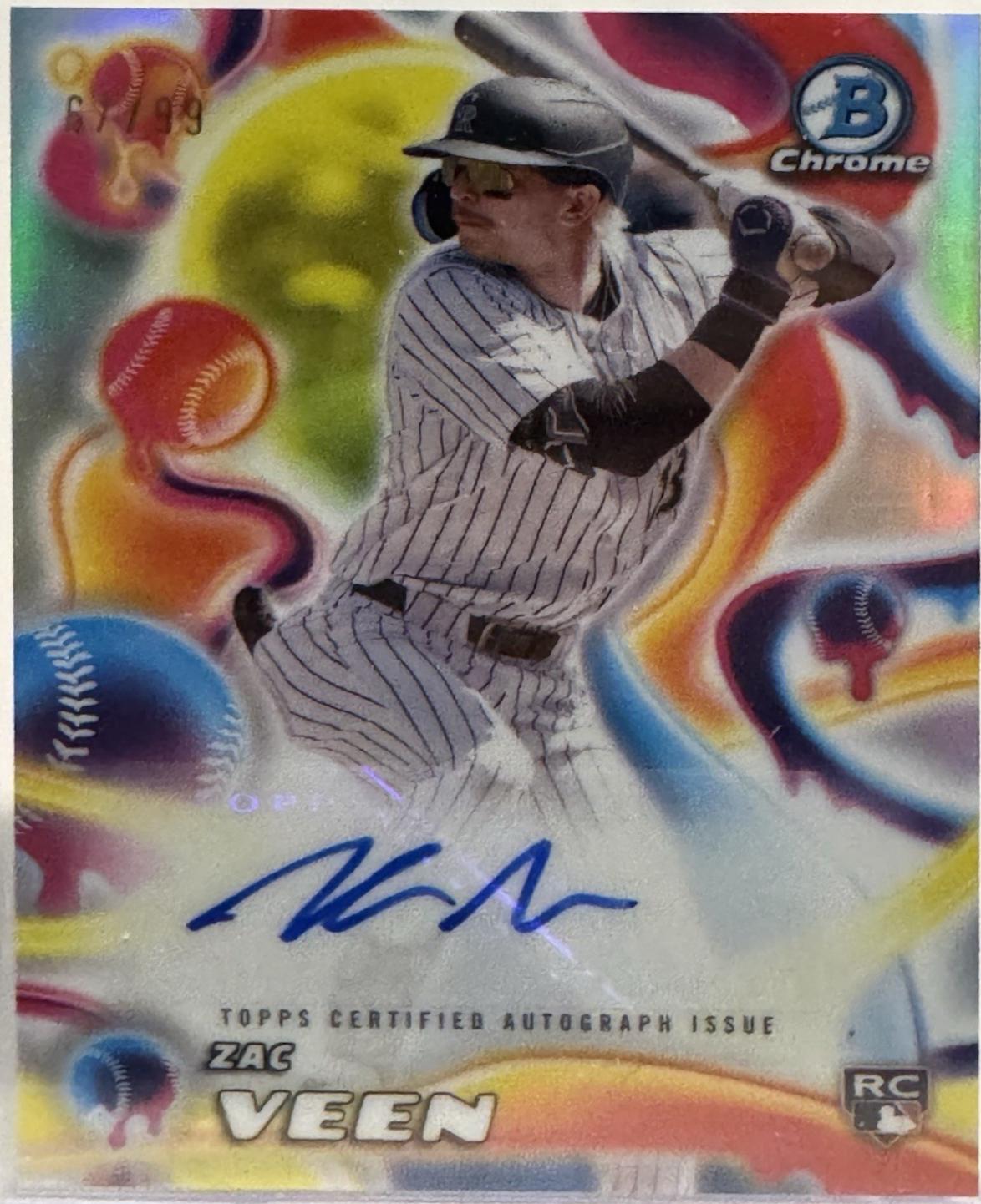 2025 Bowman Chrome Melt Mashers Autograph Zac Veen #MMA-ZV card
