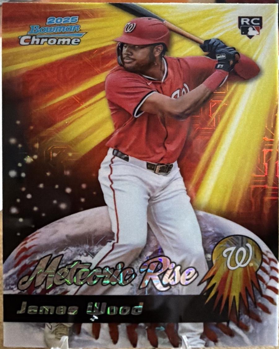 2025 Bowman Chrome Meteoric Rise James Wood [Mega] #MR-5 card