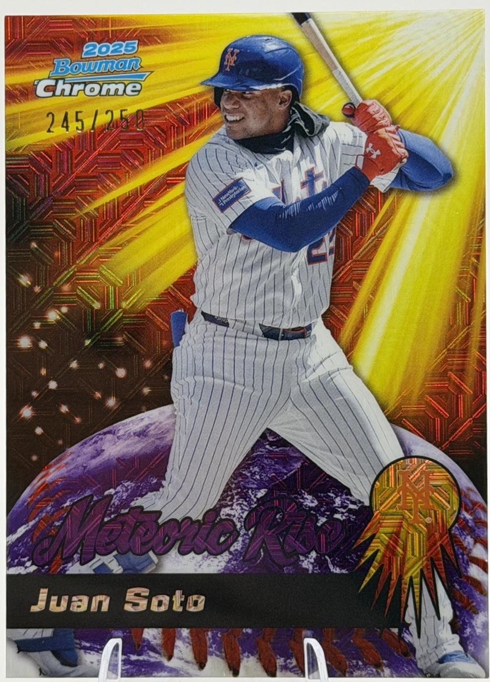 2025 Bowman Chrome Meteoric Rise Juan Soto [Purple Mega Refractor] #MR-15 card
