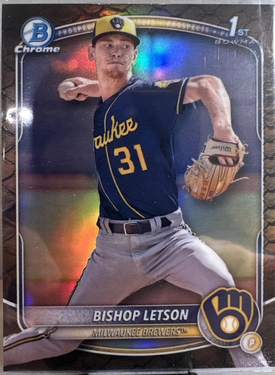 2025 Bowman Chrome Prospects Bishop Letson [Reptilian] #BCP-30 card