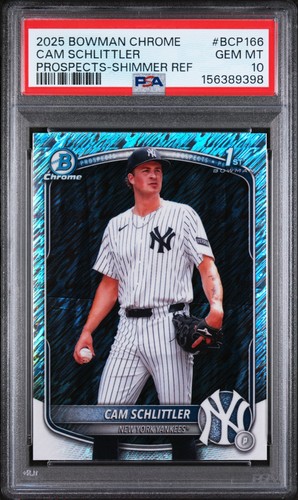 2025 Bowman Chrome Prospects Cam Schlittler [Shimmer] #BCP-166 card